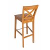 Java Cross Tall Fully Assembled Solid Oak Bar Stool - 10% OFF SPRING SALE - 9