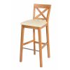 Java Cross Cream Leather Oak Kitchen Stool - 10% OFF SPRING SALE - 3