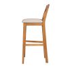 Java Cross Oak Bar Stool with Beige Linen Seat Pad - 10% OFF SPRING SALE - 5