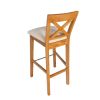 Java Cross Oak Bar Stool with Beige Linen Seat Pad - 10% OFF SPRING SALE - 6