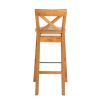 Java Cross Oak Bar Stool with Beige Linen Seat Pad - 10% OFF SPRING SALE - 7