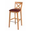 Java Cross Tall Oak Kitchen Bar Stool with Red Leather Pad - 10% OFF SPRING SALE - 3