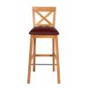 Java Cross Tall Oak Kitchen Bar Stool with Red Leather Pad - 20% OFF SPRING SALE - 4
