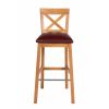 Java Cross Tall Oak Kitchen Bar Stool with Red Leather Pad - 10% OFF SPRING SALE - 4