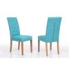 Kensington Teal Fabric Dining Chair with Oak Legs - SPRING SALE - 2