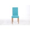Kensington Teal Fabric Dining Chair with Oak Legs - SPRING SALE - 5