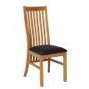 Lichfield Solid Oak Dining Chair Black Leather - 10% OFF SPRING SALE - 3