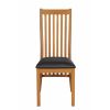 Lichfield Solid Oak Dining Chair Black Leather - 10% OFF SPRING SALE - 5