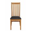 Lichfield Solid Oak Assembled Dining Chair Black Leather - 10% OFF SPRING SALE - 5