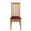 Solid Oak Red Leather Lichfield Dining Chair - 10% OFF WINTER SALE - 5