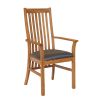 Lichfield Brown Leather Carver Oak Dining Chair - 10% OFF SPRING SALE - 3