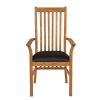 Lichfield Black Leather Carver Oak Dining Chair - SPRING SALE - 4