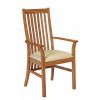 Lichfield Cream Leather Carver Oak Dining Chair - SPRING SALE - 3
