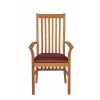 Lichfield Red Leather Carver Oak Dining Chair - SPRING SALE - 4