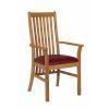 Lichfield Red Leather Carver Oak Dining Chair - SPRING SALE - 3