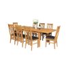 Lichfield Double Extending 240cm Oak Table 8 Chelsea Brown Leather Oak Chairs Set - SPRING SALE - 2