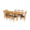 Lichfield Double Extending 240cm Oak Table 8 Chelsea Brown Leather Oak Chairs Set - SPRING SALE - 6