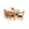 Lichfield Double Extending 210cm Oak Table 6 Chelsea Brown Leather Chairs - SPRING SALE - 2