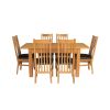 Lichfield Double Extending 210cm Oak Table 6 Chelsea Brown Leather Chairs - SPRING SALE - 7