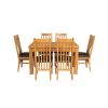 Lichfield Double Extending 210cm Oak Table 6 Chelsea Brown Leather Chairs - SPRING SALE - 8