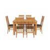 Lichfield Double Extending 210cm Oak Table 6 Chelsea Brown Leather Chairs - SPRING SALE - 9