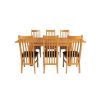 Lichfield Double Extending 210cm Oak Table 6 Chelsea Brown Leather Chairs - SPRING SALE - 10