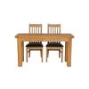 Lichfield 140cm Narrow Flip Top Extending Oak Table 4 Chelsea Brown Leather Chairs Set - SPRING SALE - 8