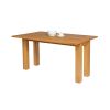 Lichfield 140cm Narrow Flip Top Extending Oak Table 4 Chelsea Brown Leather Chairs Set - SPRING SALE - 4