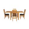 Lichfield 90cm to 180cm Flip Top Extending Table 4 Chelsea Brown Leather Chairs Set - SPRING SALE - 5
