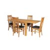 Lichfield 90cm to 180cm Flip Top Extending Table 4 Chelsea Brown Leather Chairs Set - SPRING SALE - 6