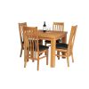 Lichfield 90cm to 180cm Flip Top Extending Table 4 Chelsea Brown Leather Chairs Set - SPRING SALE - 8