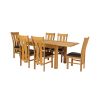 Lichfield 210cm Double Extending Table 6 Churchill Brown Leather Chair Set - SPRING SALE - 2