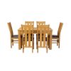 Lichfield 210cm Double Extending Table 6 Churchill Brown Leather Chair Set - SPRING SALE - 10