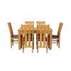 Lichfield 210cm Double Extending Table 6 Churchill Brown Leather Chair Set - SPRING SALE - 10