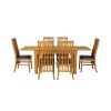 Lichfield 210cm Double Extending Table 6 Lichfield Brown Leather Chair Set - 4