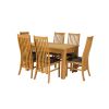 Lichfield 210cm Double Extending Table 6 Lichfield Brown Leather Chair Set - 8