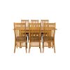 Lichfield 210cm Double Extending Table 6 Lichfield Brown Leather Chair Set - 10