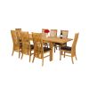 Lichfield 240cm Double Extending Table 8 Lichfield Brown Leather Chair Set - 2