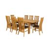 Lichfield 240cm Double Extending Table 8 Lichfield Brown Leather Chair Set - 11