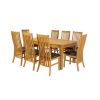 Lichfield 240cm Double Extending Table 8 Lichfield Brown Leather Chair Set - 12