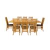 Lichfield 240cm Double Extending Table 8 Lichfield Brown Leather Chair Set - 7