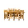 Lichfield 240cm Double Extending Table 8 Lichfield Brown Leather Chair Set - 8