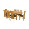 Lichfield 240cm Double Extending Table 8 Lichfield Brown Leather Chair Set - 9