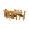 Lichfield 240cm Double Extending Table 8 Lichfield Brown Leather Chair Set - 9