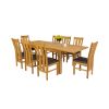 Lichfield 240cm Double Extending Table 8 Churchill Brown Leather Chair Set - 2