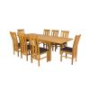 Lichfield 240cm Double Extending Table 8 Churchill Brown Leather Chair Set - 12