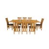 Lichfield 240cm Double Extending Table 8 Churchill Brown Leather Chair Set - 4