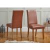 Mayfair Tan Brown Leather Studded Dining Chair - 10% OFF SPRING SALE - 2