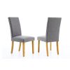 Mayfair Silver Grey Fabric Studded Oak Dining Chair - 10% OFF SPRING SALE - 3