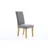 Mayfair Silver Grey Fabric Studded Oak Dining Chair - 10% OFF SPRING SALE - 5
